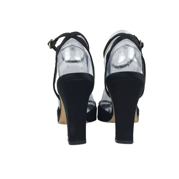 Nina Womens Black Firenze LS Luster Adjustable Block‎ Slingback Heel Size US 8M - Picture 5 of 10